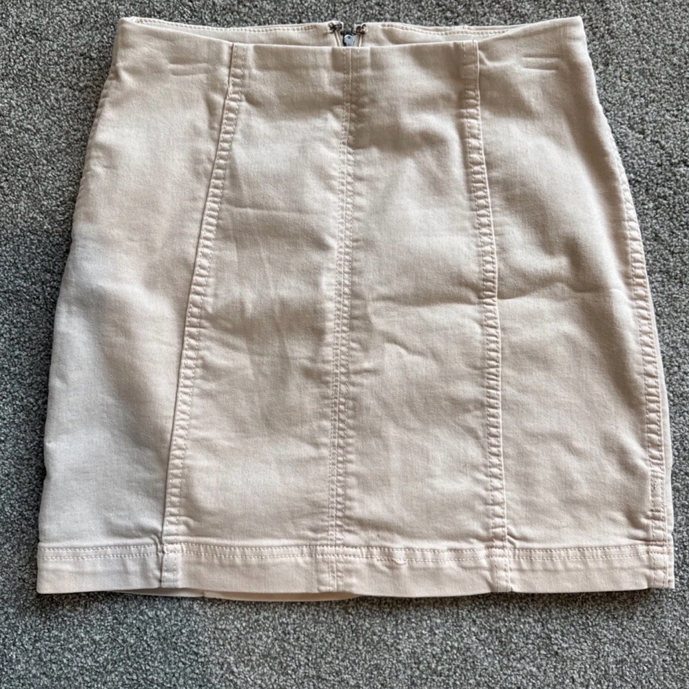 Free People Denim Mini Skirt Modern Femme Womens Size 4 Pink Back Zip